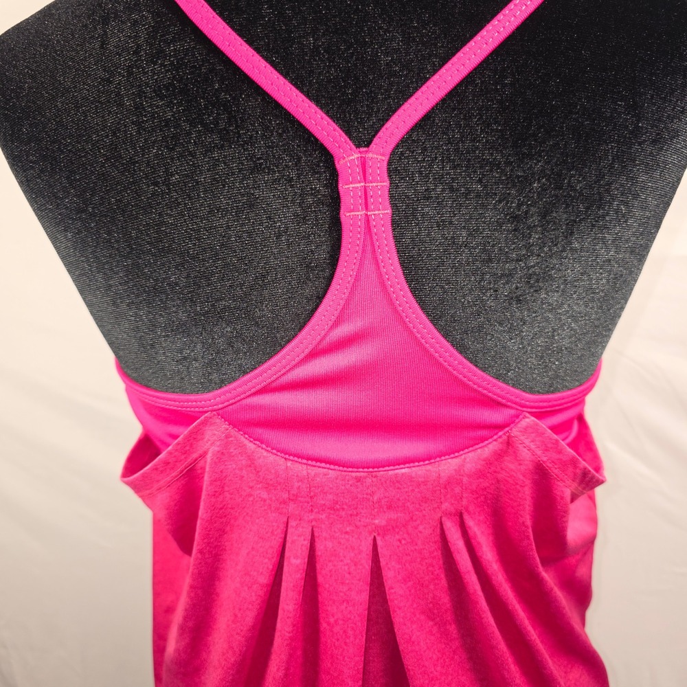 Champion C9 Duo Dry Pink Heather Racerback Tank Top with Built-in Bra Small - Picture 4 of 9